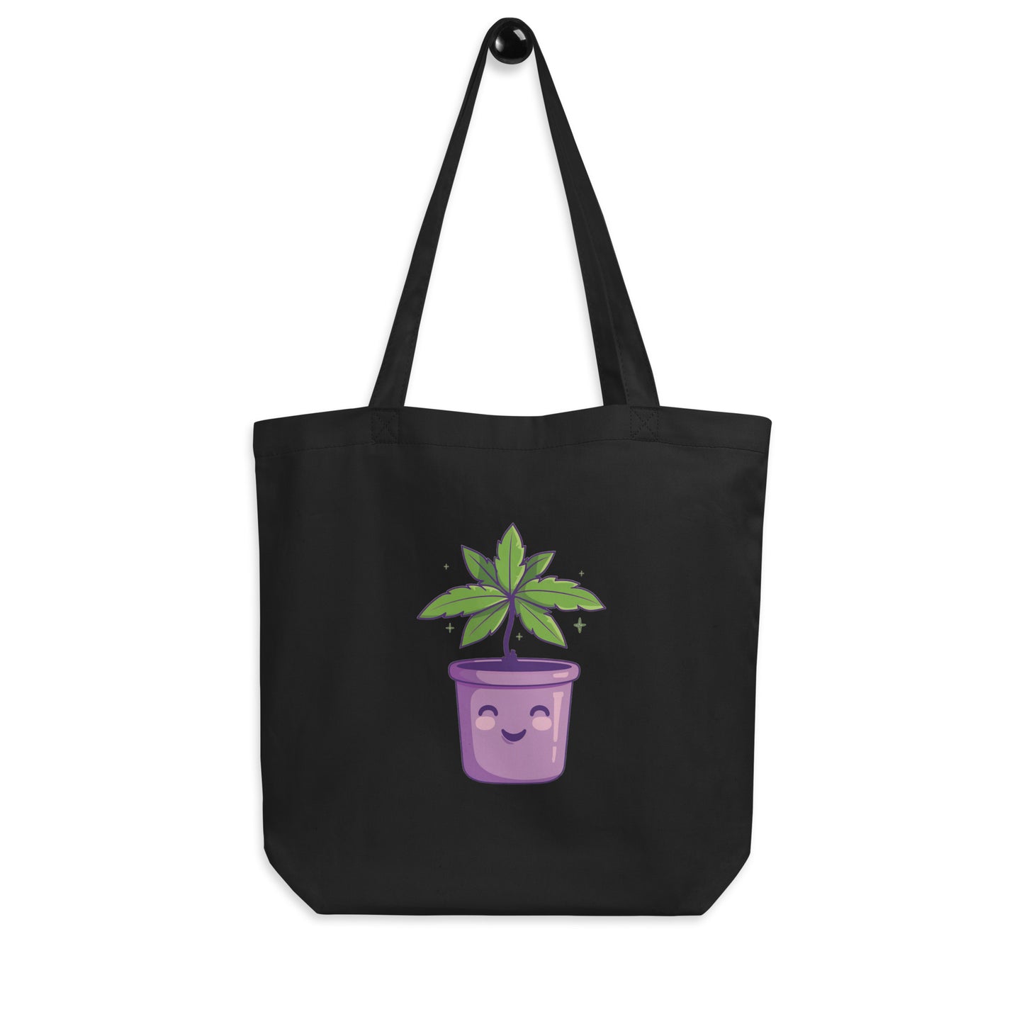 Purple Bliss - Eco Tote Bag - Happy Plants Collection - Black