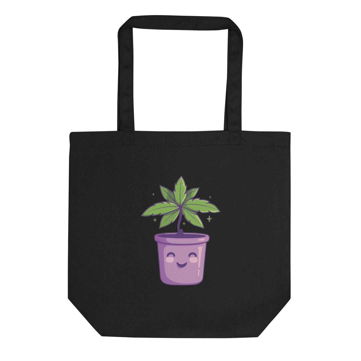 Purple Bliss - Eco Tote Bag - Happy Plants Collection - Black