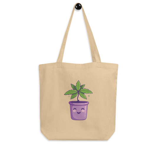 Purple Bliss - Eco Tote Bag - Happy Plants Collection - Oyster