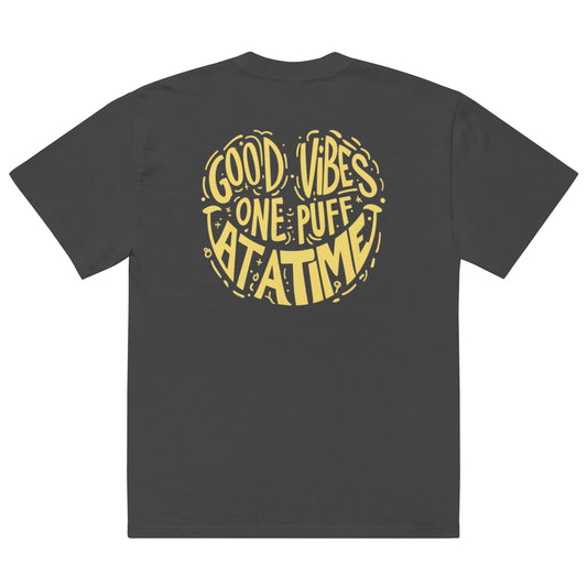 Good Vibes - Oversized faded Tee - Black