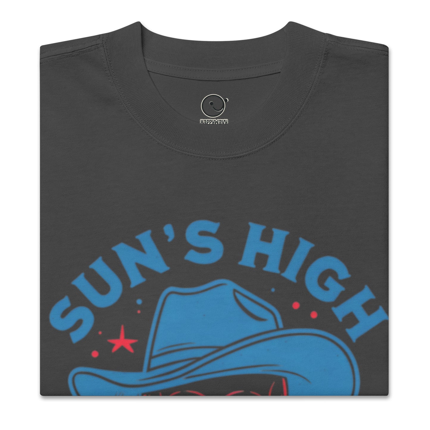 High Noon Cowboy - Oversized faded Tee - Black