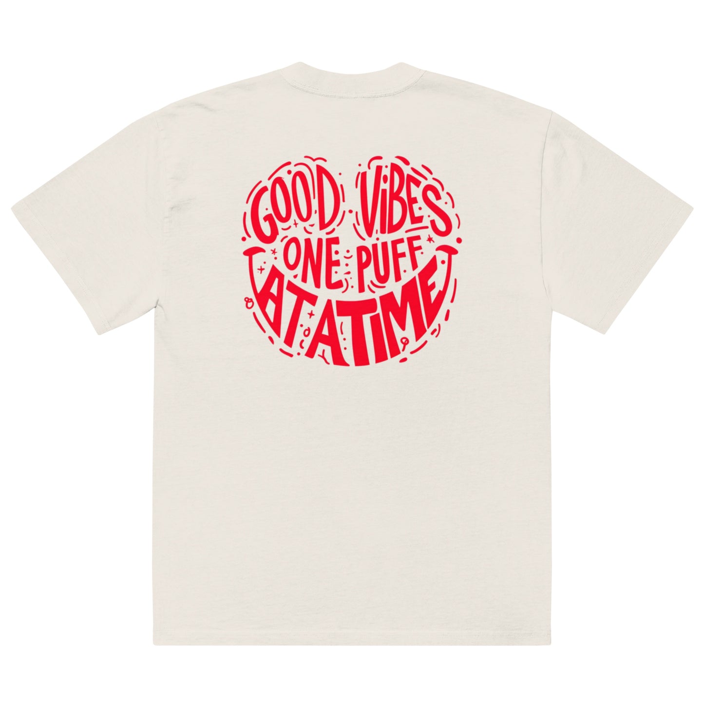 Good Vibes - Oversized faded Tee - Bone