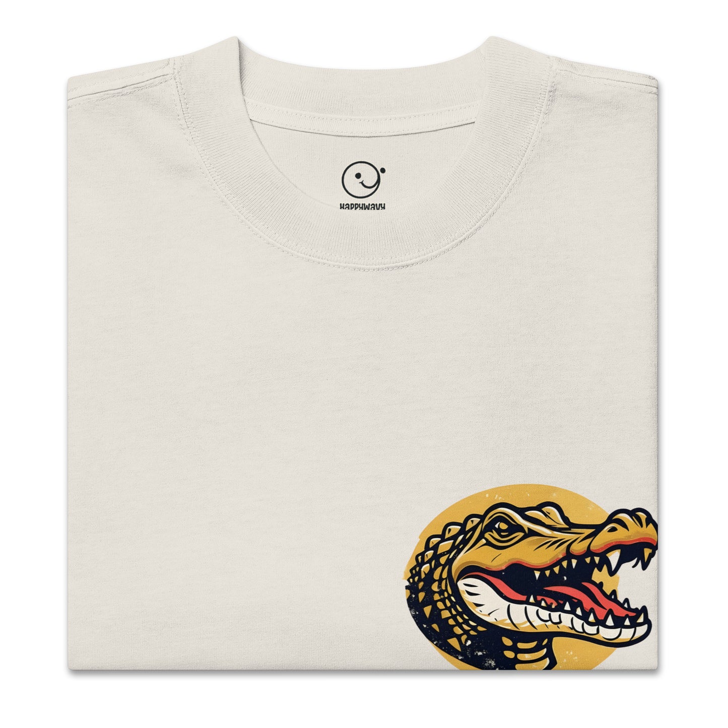 Gator Bite - Oversized faded Tee - Bone