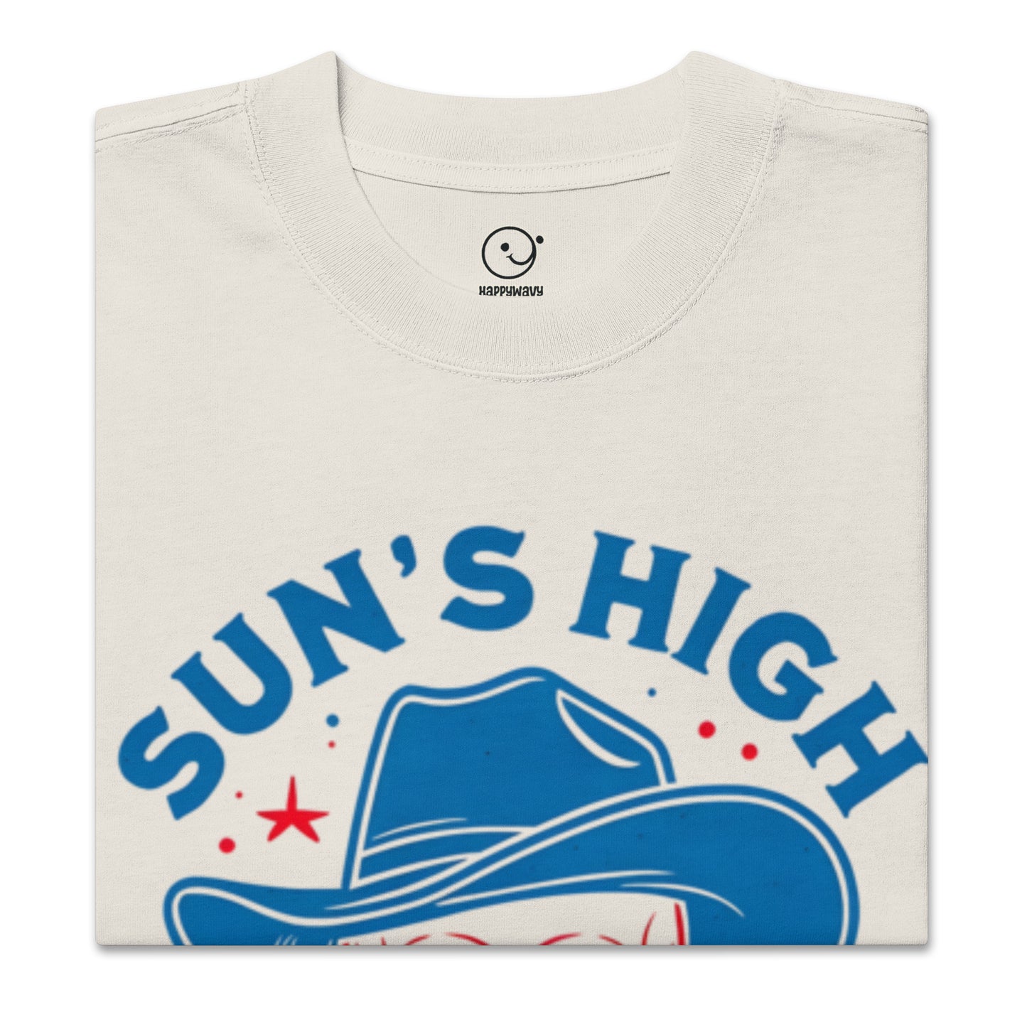 High Noon Cowboy - Oversized faded Tee - Bone