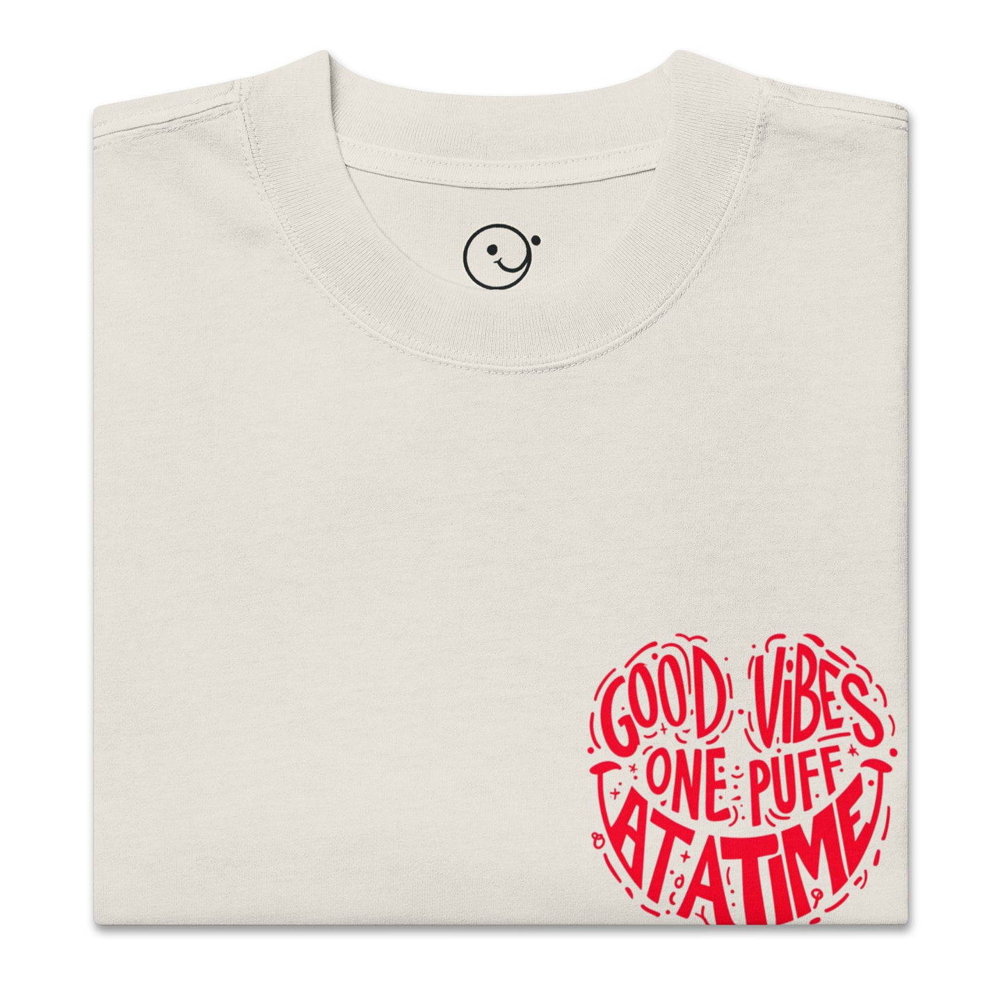 Good Vibes - Oversized faded Tee - Bone