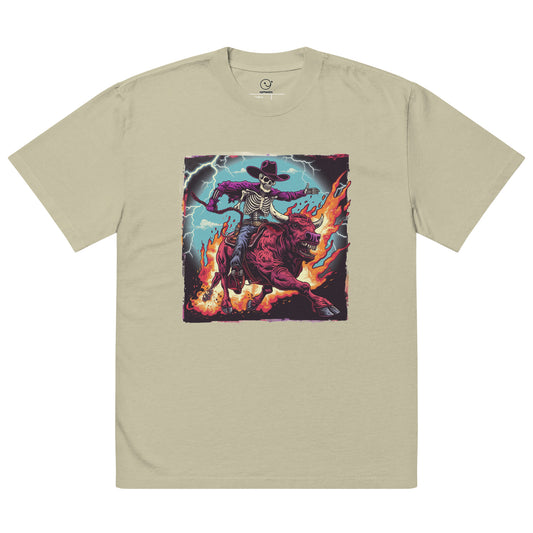 Cowboy Wave - Oversized faded Tee - Eucalyptus