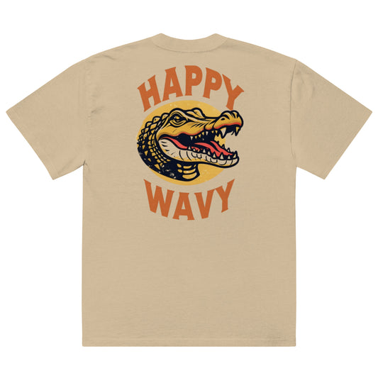 Gator Bite - Oversized faded Tee - Tan