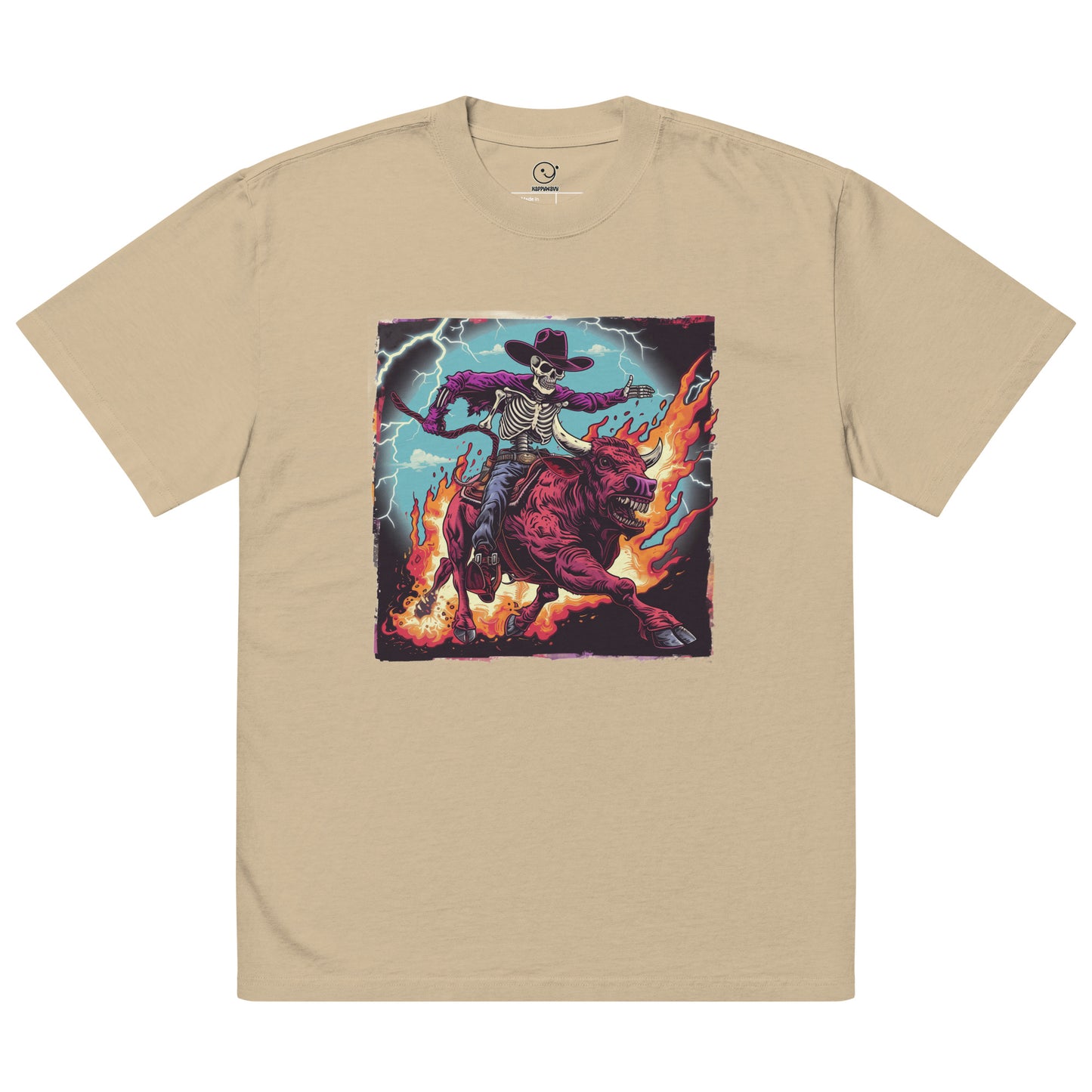 Cowboy Wave - Oversized faded Tee - Khaki