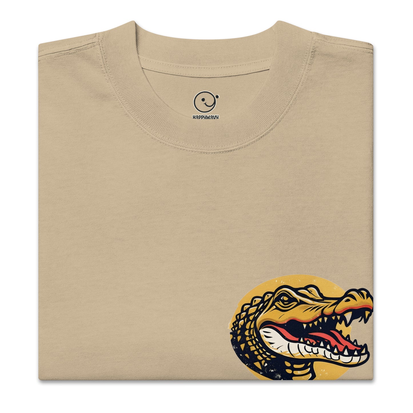 Gator Bite - Oversized faded Tee - Tan