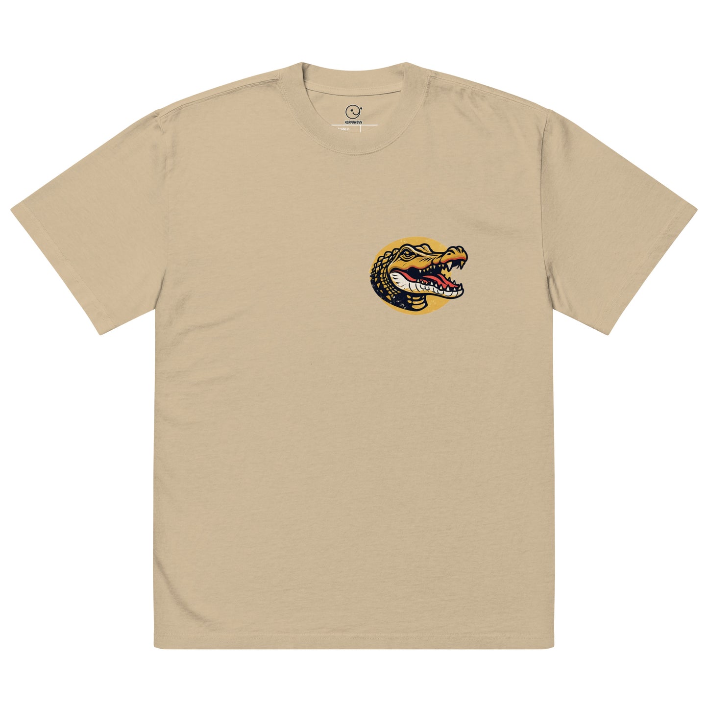 Gator Bite - Oversized faded Tee - Tan