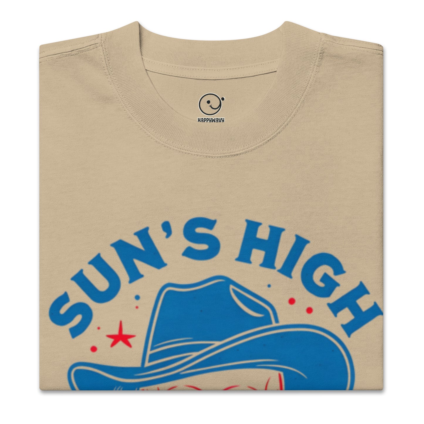 High Noon Cowboy - Oversized faded Tee - Khaki