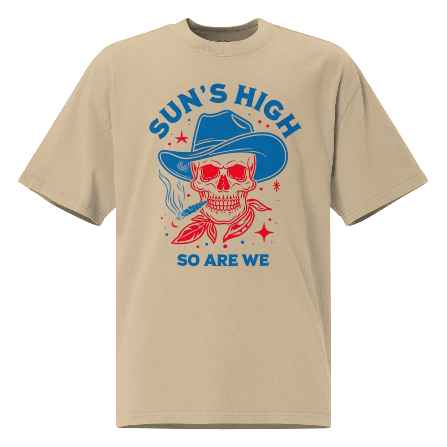 High Noon Cowboy - Oversized faded Tee - Khaki