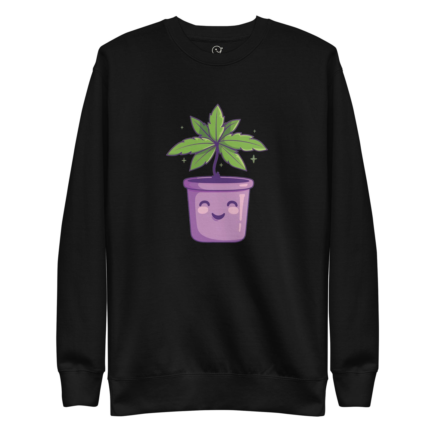 Purple Bliss - Printed Sweatshirt - Happy Plants Collection - Black