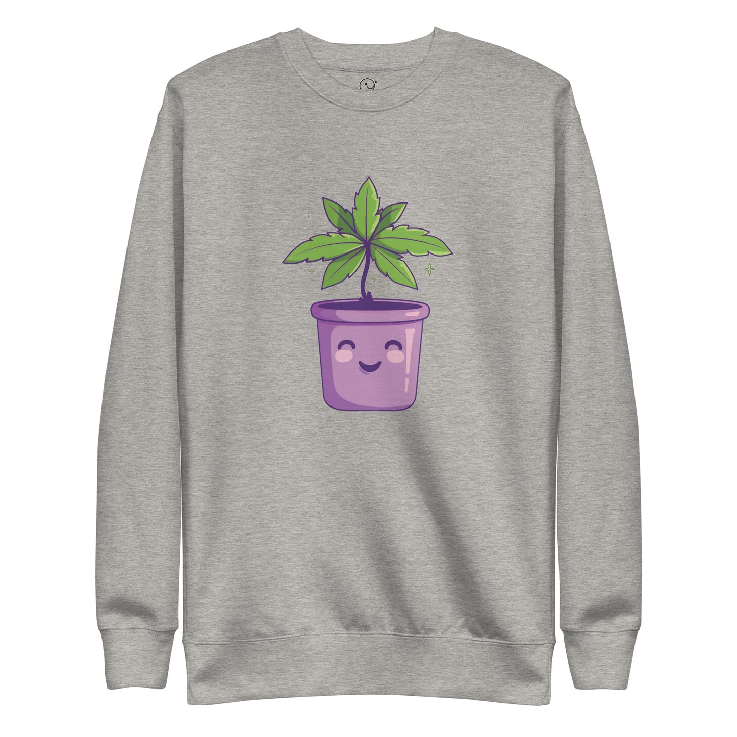 Purple Bliss - Printed Sweatshirt - Happy Plants Collection - Grey