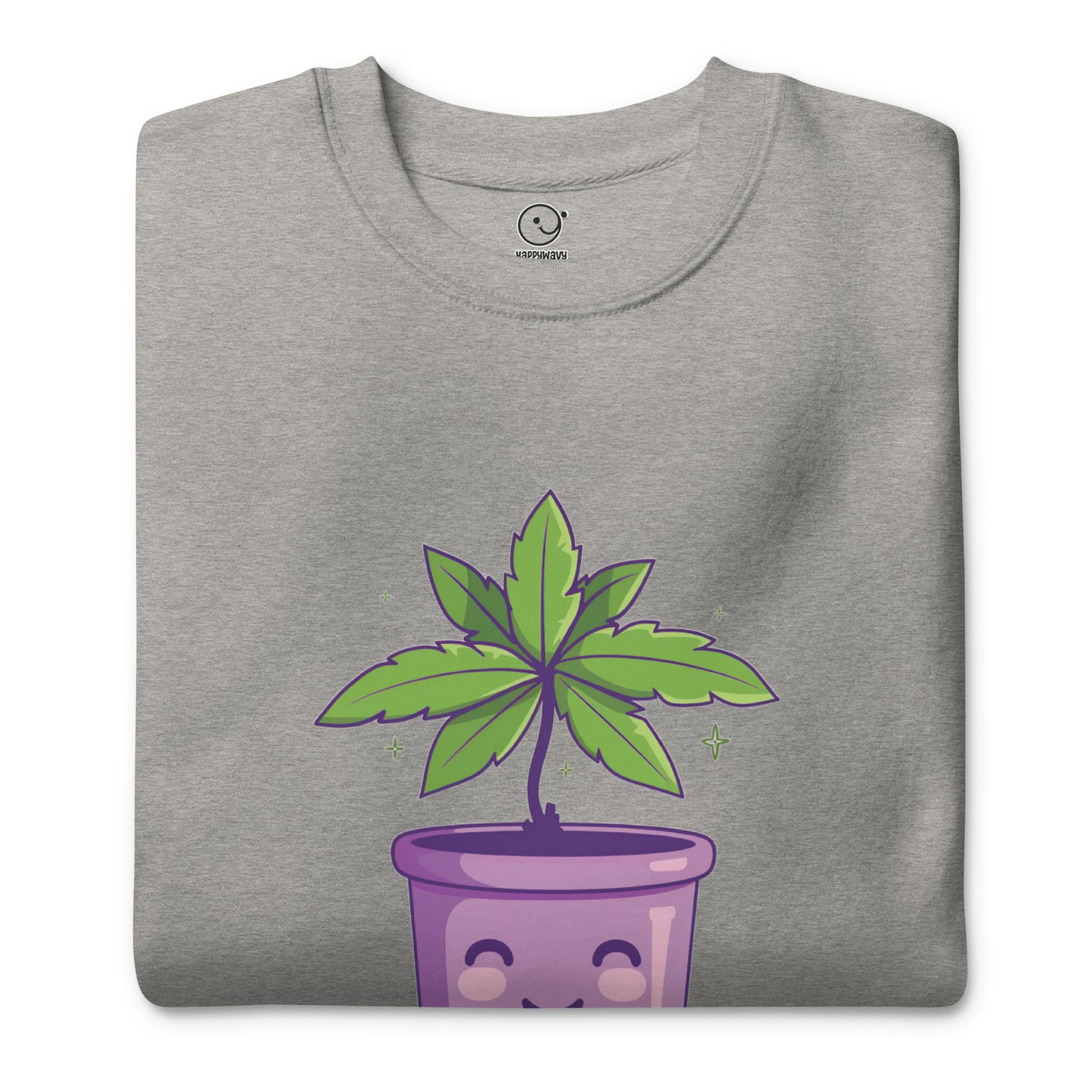 Purple Bliss - Printed Sweatshirt - Happy Plants Collection - Grey