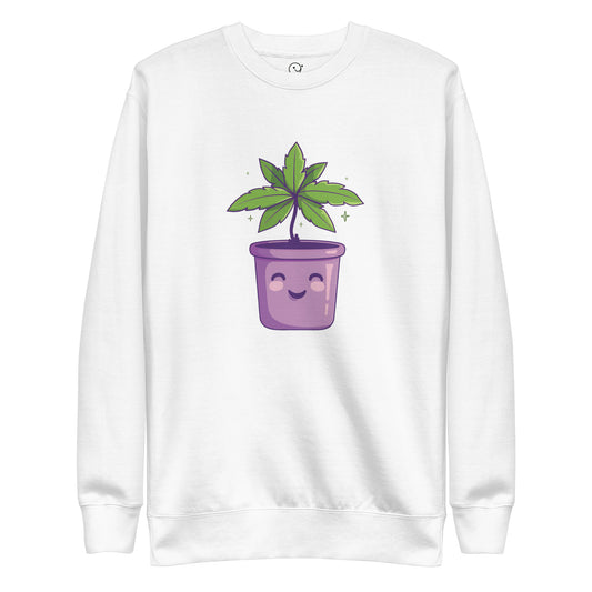 Purple Bliss - Printed Sweatshirt - Happy Plants Collection - White