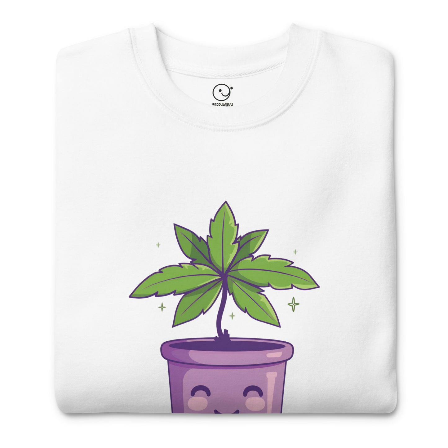 Purple Bliss - Printed Sweatshirt - Happy Plants Collection - White