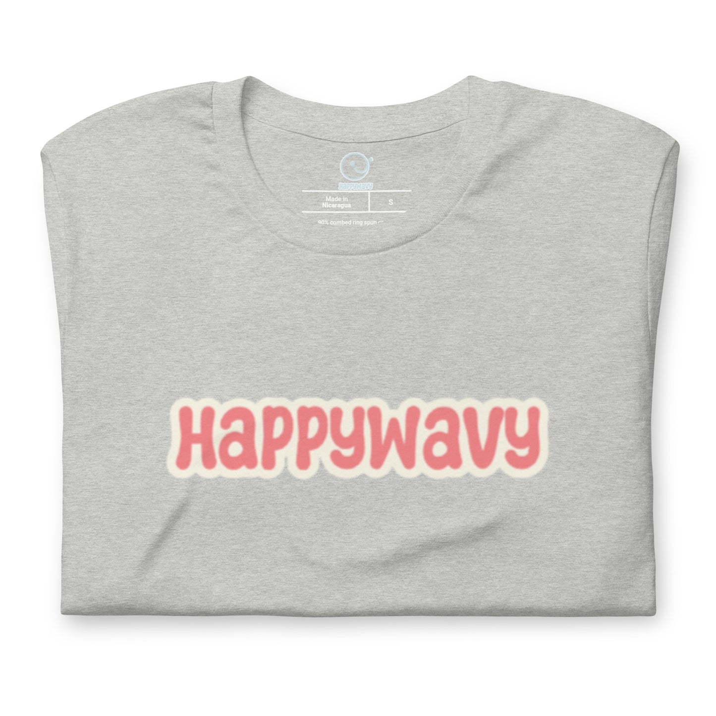 Happy Wavy Classic Logo - Printed Tee - Essentials Collection - Grey