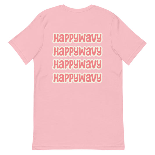 Wavy Wavy Wavy - Printed Tee - Pink