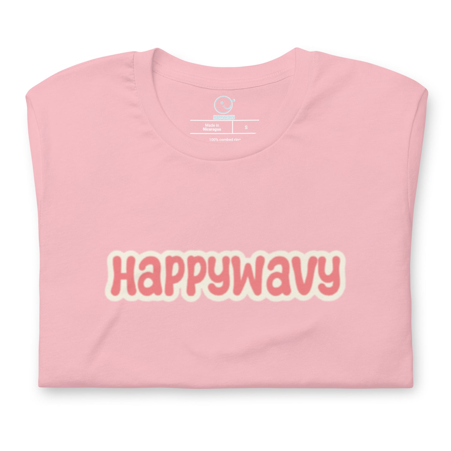 Happy Wavy Classic Logo - Printed Tee - Essentials Collection - Pink