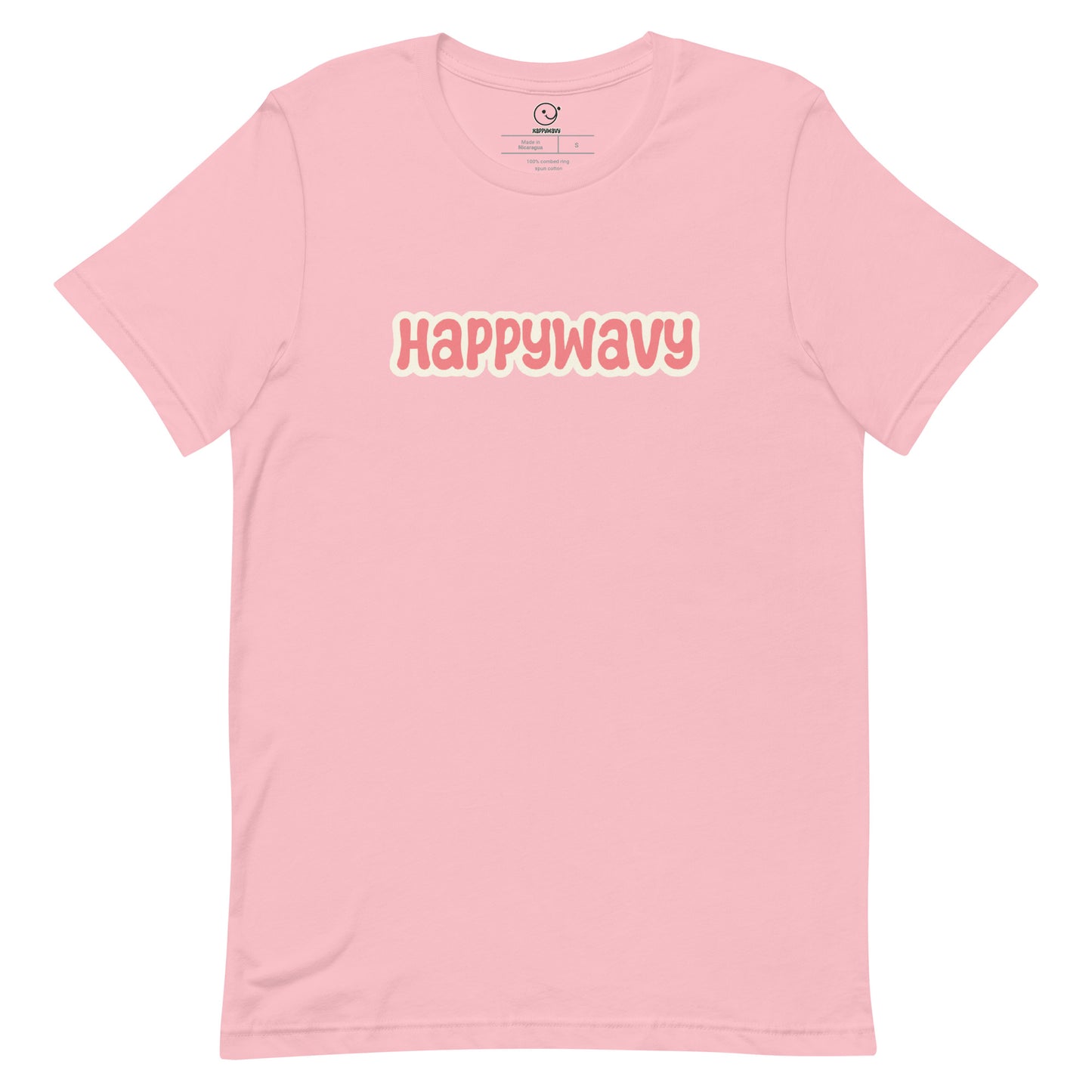 Happy Wavy Classic Logo - Printed Tee - Essentials Collection - Pink