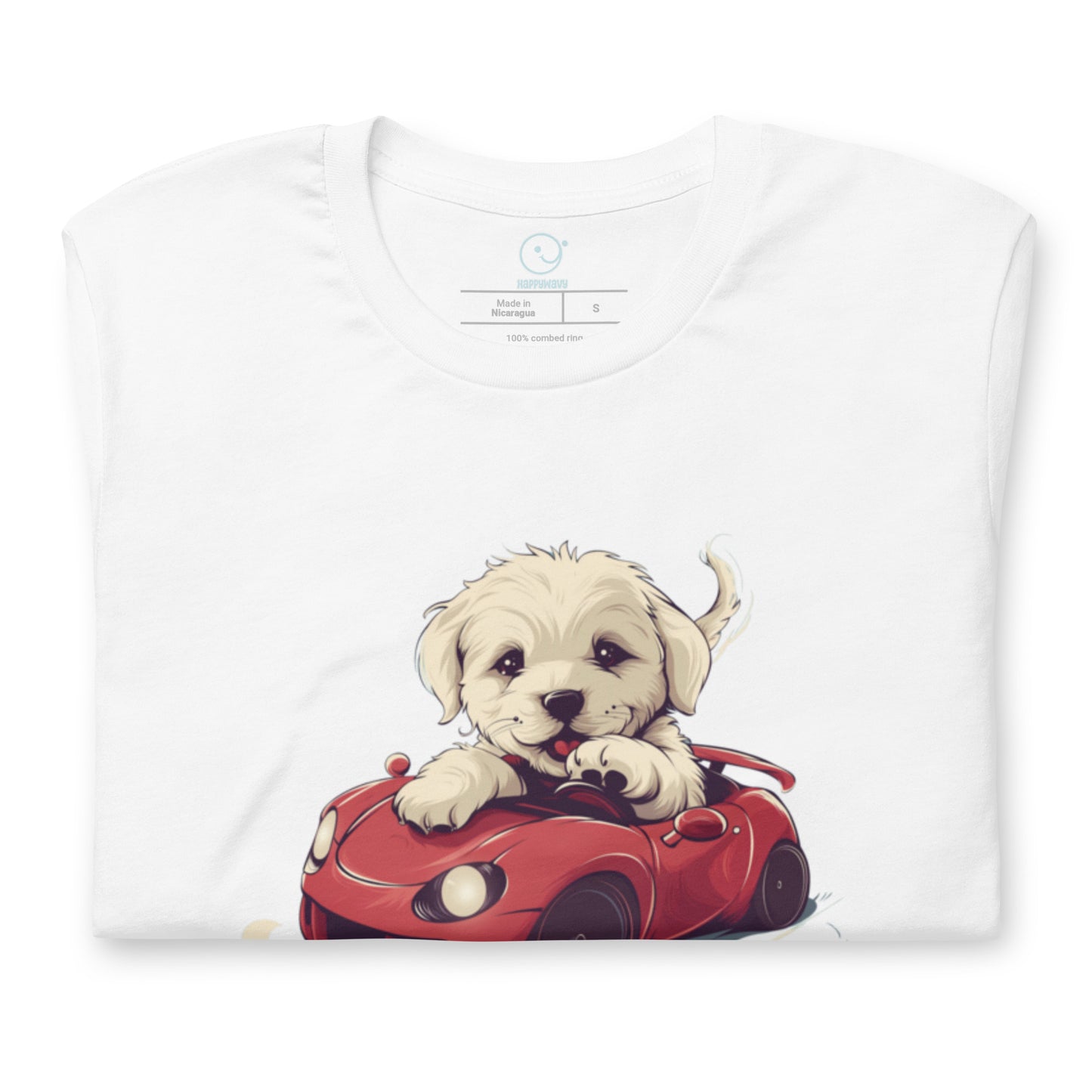 Puppy Joyride - Printed Tee - White