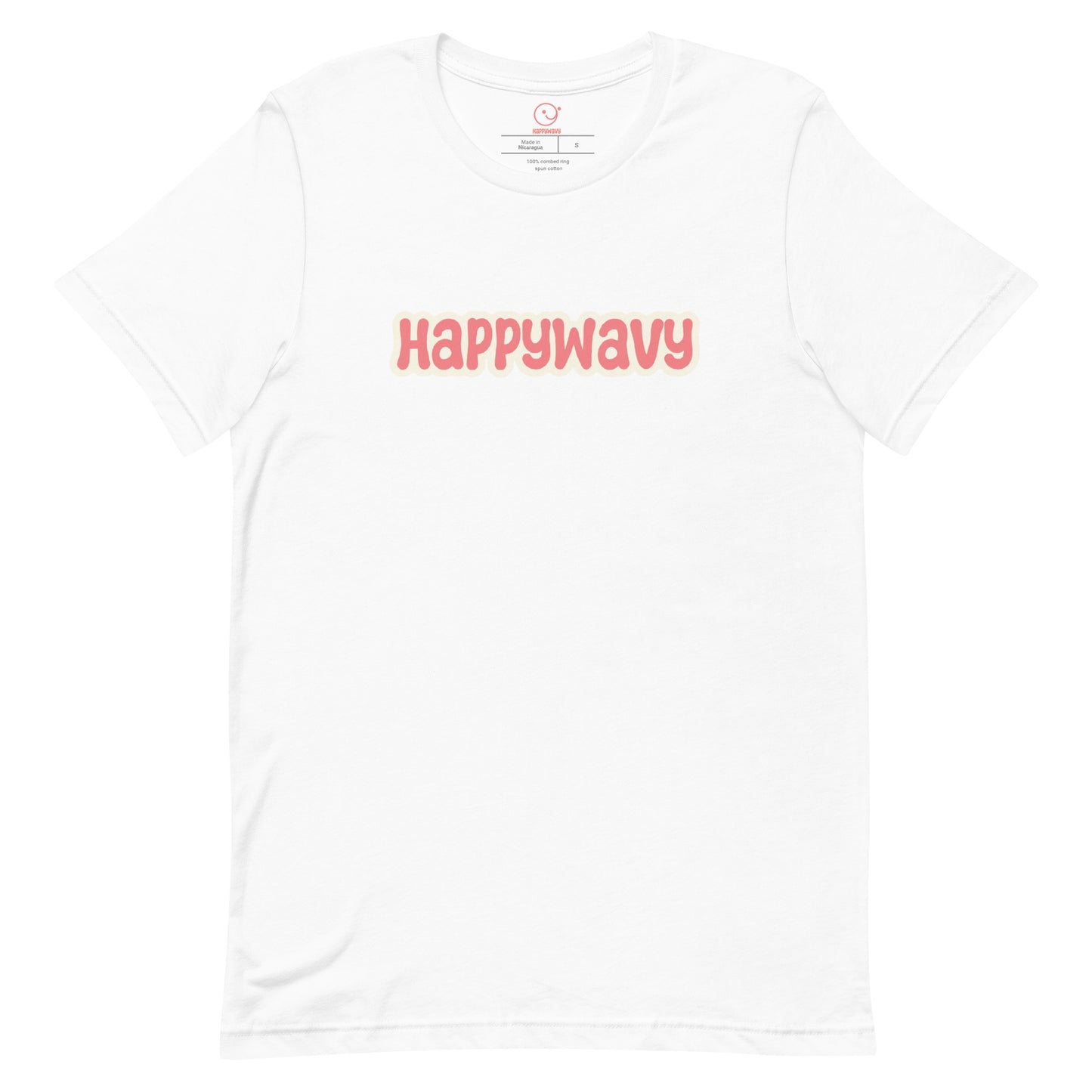 Happy Wavy Classic Logo - Printed Tee - Essentials Collection - White